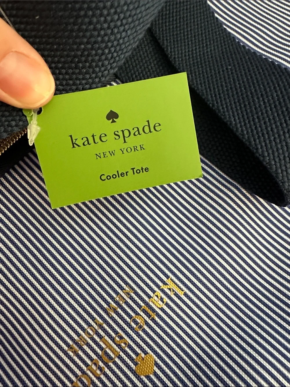 Nwt Kate spade blue stripe cooler tote bag